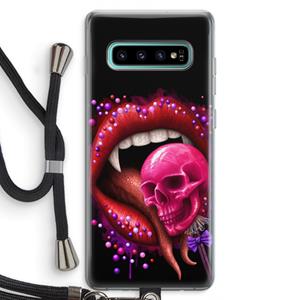 CaseCompany Dodelijk zoet: Samsung Galaxy S10 Plus Transparant Hoesje met koord