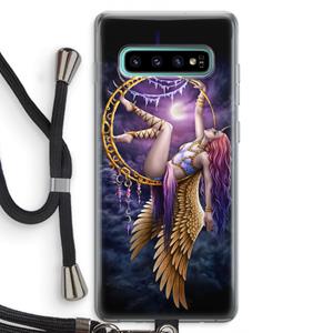 CaseCompany Aerial Angel: Samsung Galaxy S10 Plus Transparant Hoesje met koord