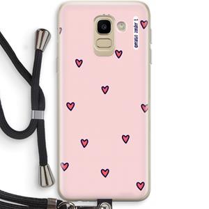 CaseCompany Hartjes: Samsung Galaxy J6 (2018) Transparant Hoesje met koord