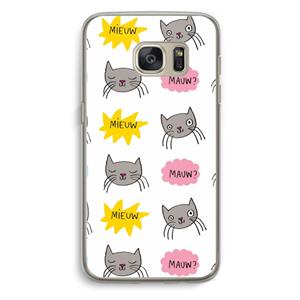 CaseCompany Meow: Samsung Galaxy S7 Transparant Hoesje