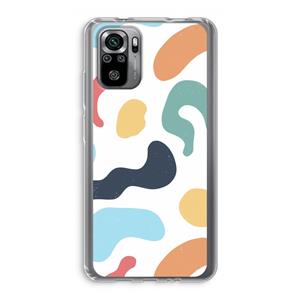 CaseCompany Memphis Shapes Blue: Xiaomi Redmi Note 10S Transparant Hoesje