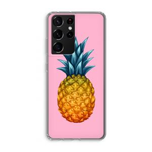 CaseCompany Grote ananas: Samsung Galaxy S21 Ultra Transparant Hoesje