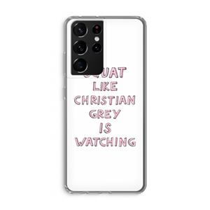 CaseCompany Christian Grey: Samsung Galaxy S21 Ultra Transparant Hoesje