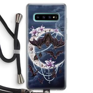 CaseCompany Vleermuizen Maan: Samsung Galaxy S10 Plus Transparant Hoesje met koord