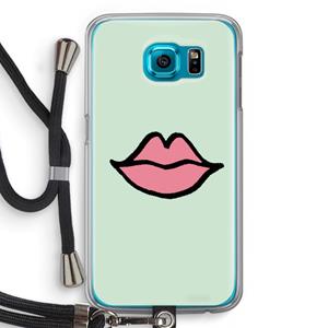 CaseCompany Kusje: Samsung Galaxy S6 Transparant Hoesje met koord