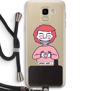 CaseCompany Hartje: Samsung Galaxy J6 (2018) Transparant Hoesje met koord