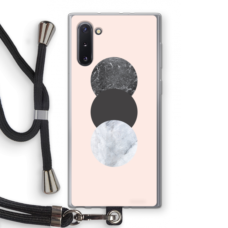 CaseCompany Marmeren cirkels: Samsung Galaxy Note 10 Transparant Hoesje met koord