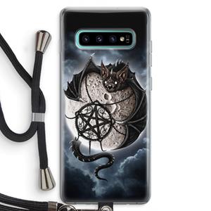 CaseCompany Volle maan: Samsung Galaxy S10 Plus Transparant Hoesje met koord