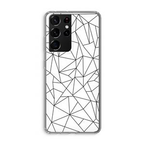 CaseCompany Geometrische lijnen zwart: Samsung Galaxy S21 Ultra Transparant Hoesje