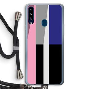 CaseCompany Gestalte 4: Samsung Galaxy A20s Transparant Hoesje met koord