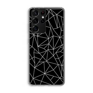 CaseCompany Geometrische lijnen wit: Samsung Galaxy S21 Ultra Transparant Hoesje