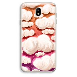 CaseCompany Katoen Wolken: Samsung Galaxy J7 (2017) Transparant Hoesje