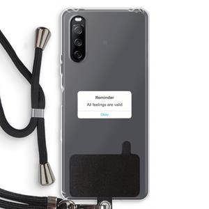 CaseCompany Reminder: Sony Sony Xperia 10 III Transparant Hoesje met koord