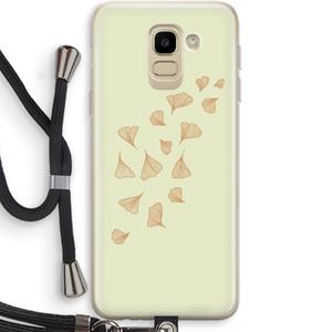 CaseCompany Falling Leaves: Samsung Galaxy J6 (2018) Transparant Hoesje met koord