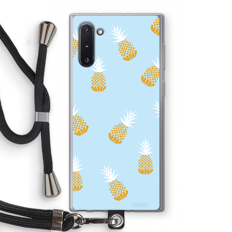 CaseCompany Ananasjes: Samsung Galaxy Note 10 Transparant Hoesje met koord