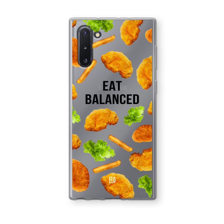 CaseCompany Eat Balanced: Samsung Galaxy Note 10 Transparant Hoesje