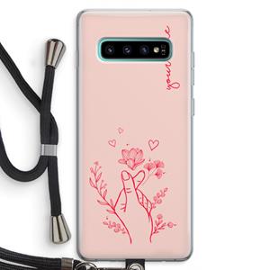 CaseCompany Giving Flowers: Samsung Galaxy S10 Plus Transparant Hoesje met koord