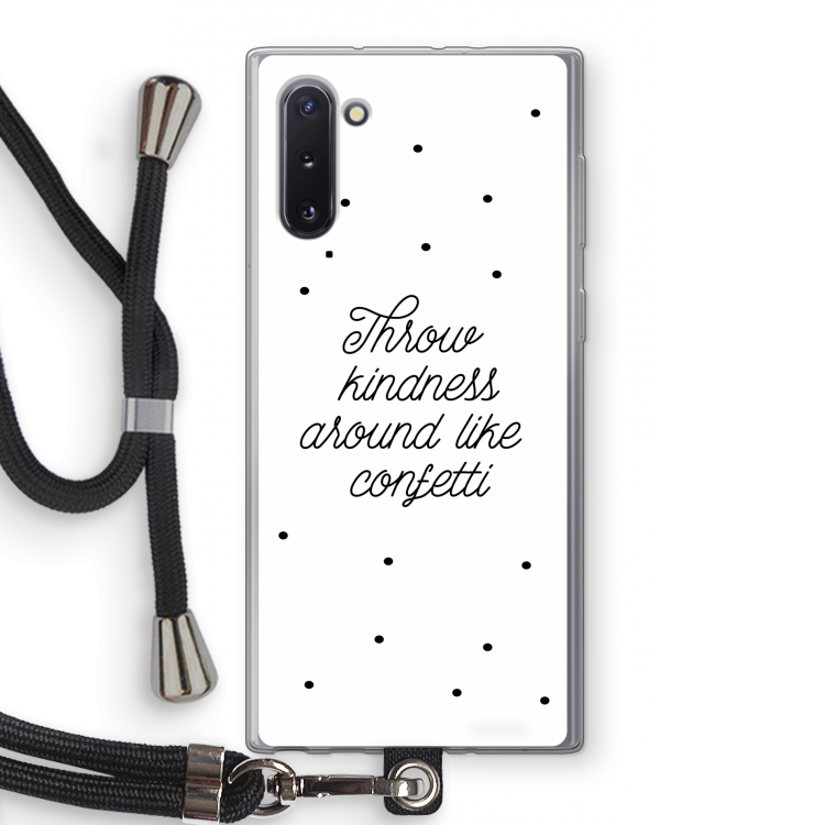 CaseCompany Confetti: Samsung Galaxy Note 10 Transparant Hoesje met koord