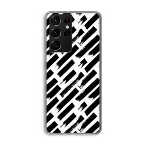 CaseCompany Zwarte vegen: Samsung Galaxy S21 Ultra Transparant Hoesje