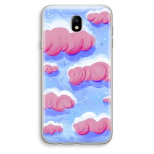CaseCompany Roze wolken met vogels: Samsung Galaxy J7 (2017) Transparant Hoesje