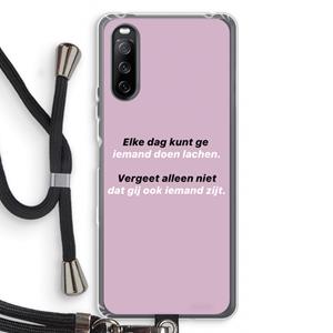 CaseCompany gij zijt ook iemand: Sony Sony Xperia 10 III Transparant Hoesje met koord