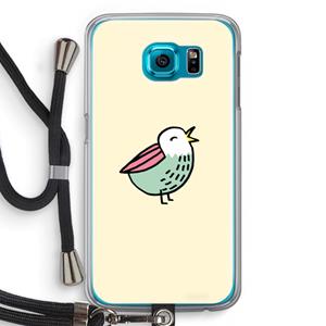 CaseCompany Birdy: Samsung Galaxy S6 Transparant Hoesje met koord