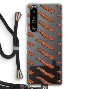 CaseCompany Bacon to my eggs #2: Sony Xperia 1 III Transparant Hoesje met koord