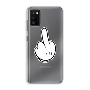 CaseCompany Middle finger white: Samsung Galaxy A41 Transparant Hoesje