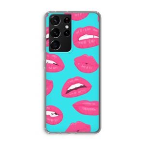 CaseCompany Bite my lip: Samsung Galaxy S21 Ultra Transparant Hoesje