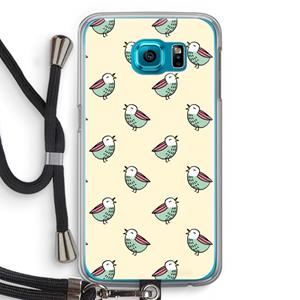 CaseCompany Vogeltjes: Samsung Galaxy S6 Transparant Hoesje met koord