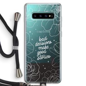 CaseCompany Good stories: Samsung Galaxy S10 Plus Transparant Hoesje met koord