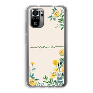 CaseCompany Gele bloemen: Xiaomi Redmi Note 10S Transparant Hoesje