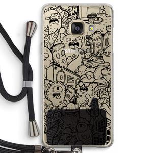 CaseCompany Vexx Black City : Samsung Galaxy A3 (2016) Transparant Hoesje met koord