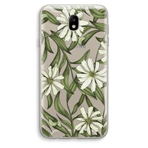 CaseCompany Wit bloemenpatroon: Samsung Galaxy J7 (2017) Transparant Hoesje