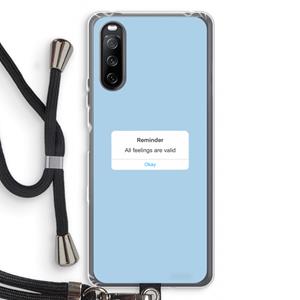 CaseCompany Reminder: Sony Sony Xperia 10 III Transparant Hoesje met koord