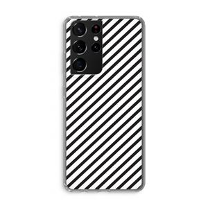 CaseCompany Strepen zwart-wit: Samsung Galaxy S21 Ultra Transparant Hoesje