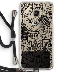 CaseCompany Vexx Black Mixtape: Samsung Galaxy A3 (2016) Transparant Hoesje met koord