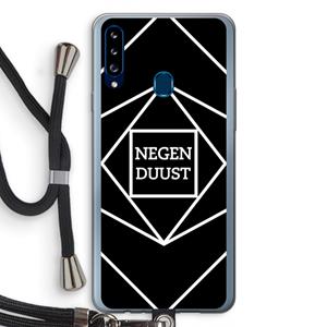 CaseCompany Negenduust geometrisch: Samsung Galaxy A20s Transparant Hoesje met koord