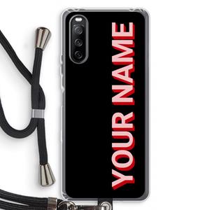 CaseCompany Namecase: Sony Sony Xperia 10 III Transparant Hoesje met koord
