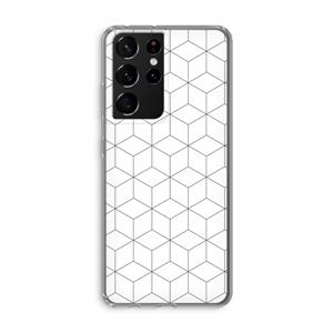 CaseCompany Zwart-witte kubussen: Samsung Galaxy S21 Ultra Transparant Hoesje