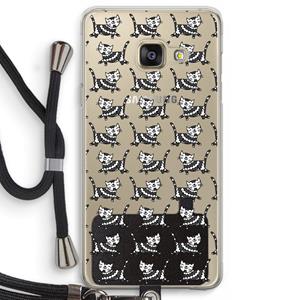 CaseCompany Zwarte poes: Samsung Galaxy A3 (2016) Transparant Hoesje met koord
