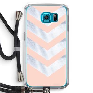 CaseCompany Marmeren pijlen: Samsung Galaxy S6 Transparant Hoesje met koord