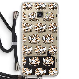 CaseCompany Slapende poes: Samsung Galaxy A3 (2016) Transparant Hoesje met koord