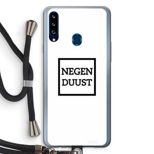 CaseCompany Negenduust vierkant: Samsung Galaxy A20s Transparant Hoesje met koord