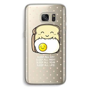 CaseCompany Sleep All Day: Samsung Galaxy S7 Transparant Hoesje