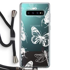 CaseCompany Tiny Bugs: Samsung Galaxy S10 Plus Transparant Hoesje met koord
