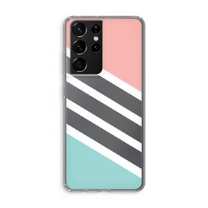 CaseCompany Strepen pastel: Samsung Galaxy S21 Ultra Transparant Hoesje