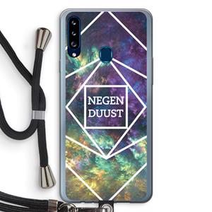 CaseCompany Negenduust ruimte: Samsung Galaxy A20s Transparant Hoesje met koord