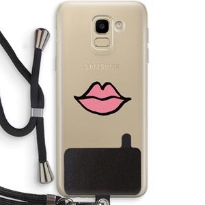 CaseCompany Kusje: Samsung Galaxy J6 (2018) Transparant Hoesje met koord