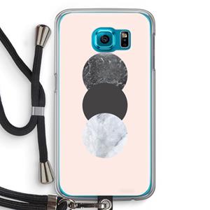 CaseCompany Marmeren cirkels: Samsung Galaxy S6 Transparant Hoesje met koord